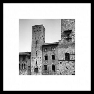 Rámovaný obraz Piazza del Duomo 50x50 cm, čiernobiely%