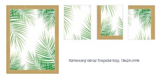 Rámovaný obraz Tropické listy, 18x24 cm% 1