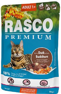 Rasco Premium Cat Adult kapsička kačka v šťave 85 g