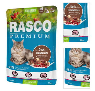 Rasco Premium Cat Adult Sterilized kapsička kačka v sťave 85 g 3