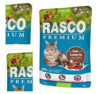 Rasco Premium Cat Adult Sterilized kapsička kačka v sťave 85 g 4