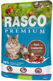 Rasco Premium Cat Adult Sterilized kapsička kačka v sťave 85 g