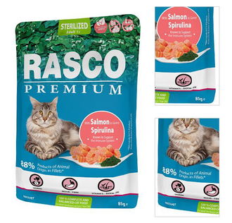 Rasco Premium Cat Adult Sterilized kapsička losos v šťave 85 g 3