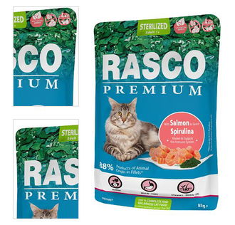 Rasco Premium Cat Adult Sterilized kapsička losos v šťave 85 g 4