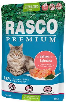 Rasco Premium Cat Adult Sterilized kapsička losos v šťave 85 g