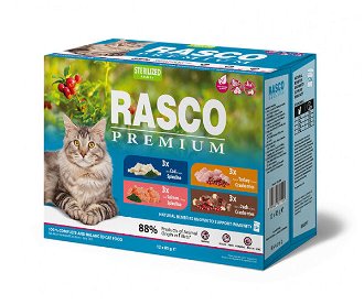 Rasco Premium Cat Adult Sterilized kapsičky multipack 12 x 85 g