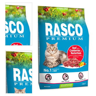 Rasco Premium Cat Sterilized hovädzie s brusnicami a kapucínkou 2 kg 4