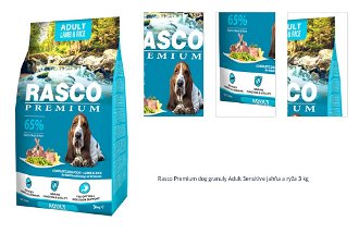 Rasco Premium dog granuly Adult Sensitive jahňa a ryža 3 kg 1