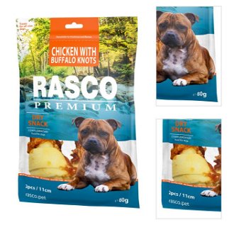 Rasco Premium pochúťka 11 cm byvolie uzly obalené kuracím mäsom 80 g 3