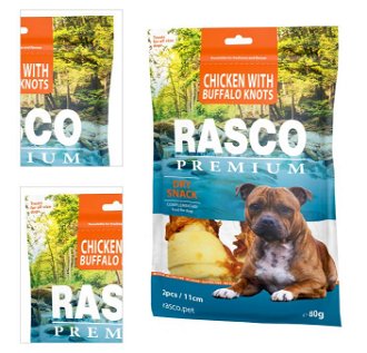 Rasco Premium pochúťka 11 cm byvolie uzly obalené kuracím mäsom 80 g 4