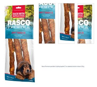 Rasco Premium pochúťka 3 tyčinky byvolie 27 cm obalené kačacím mäsom 250 g 1