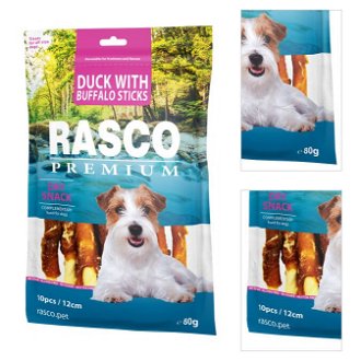 Rasco Premium pochúťka byvolie tyčinky obalené kačacím mäsom 80 g 3