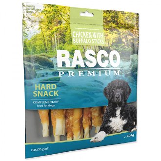 Rasco Premium pochúťka tyčinky byvolie obalené kuracím mäsom 500 g