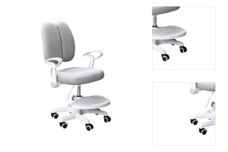 Rastúca stolička s podnožou a trakmi anais - sivá/biela 3