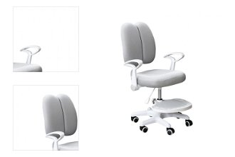 Rastúca stolička s podnožou a trakmi anais - sivá/biela 4
