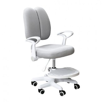 Rastúca stolička s podnožou a trakmi anais - sivá/biela 2