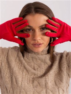 Red touch gloves with a smooth pattern