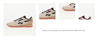 Reebok x La Casa De Papel Classic Leather Moon White/ Pebble/ Vector Red 1