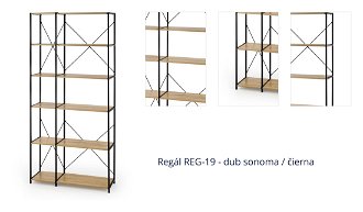Regál REG-19 - dub sonoma / čierna 1