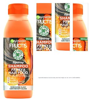 Regeneračný šampón pre poškodené vlasy Garnier Fructis Papaya Hair Food - 350 ml + darček zadarmo 1