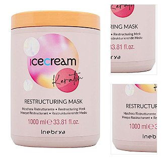 Reštrukturalizačná maska na poškodené vlasy Inebrya Ice Cream Keratin Restructuring Mask - 1000 ml (771026312) + darček zadarmo 3
