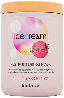 Reštrukturalizačná maska na poškodené vlasy Inebrya Ice Cream Keratin Restructuring Mask - 1000 ml (771026312) + darček zadarmo 2