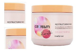 Reštrukturalizačná maska na poškodené vlasy Inebrya Ice Cream Keratin Restructuring Mask - 500 ml (771026311) + darček zadarmo 4