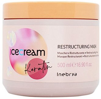 Reštrukturalizačná maska na poškodené vlasy Inebrya Ice Cream Keratin Restructuring Mask - 500 ml (771026311) + darček zadarmo 2