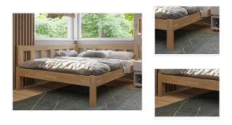 Rohová posteľ so zástenou vľavo Tema L 180x200 cm, prírodný buk% 3