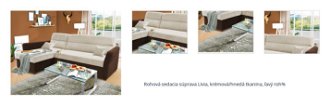 Rohová sedacia súprava Livia, krémová/hnedá tkanina, ľavý roh% 1