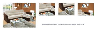 Rohová sedacia súprava Livia, krémová/hnedá tkanina, pravý roh% 1
