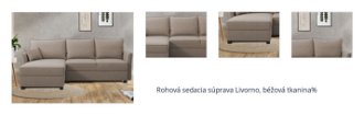 Rohová sedacia súprava Livorno, béžová tkanina% 1