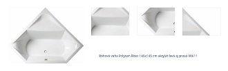 Rohová vaňa Polysan Floss 145x145 cm akrylát ľavá aj pravá 98611 1