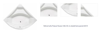 Rohová vaňa Polysan Rosana 140x140 cm akrylát ľavá aj pravá 64119 1