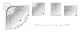 Rohová vaňa Ravak Gentiana 150x150 cm akrylát ľavá aj pravá CG01000000 1