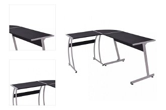 Rohový písací stôl DTD / kov Dekorhome Čierna,Rohový písací stôl DTD / kov Dekorhome Čierna 4
