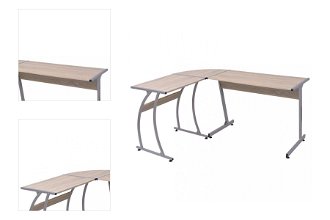 Rohový písací stôl DTD / kov Dekorhome Dub,Rohový písací stôl DTD / kov Dekorhome Dub 4