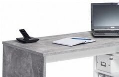 Rohový písací stôl Johan, beton/bílý% 6
