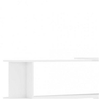 Rohový písací stôl s policami Dekorhome Biela lesk,Rohový písací stôl s policami Dekorhome Biela lesk 6