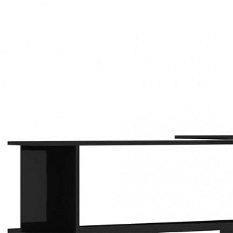 Rohový písací stôl s policami Dekorhome Čierna lesk,Rohový písací stôl s policami Dekorhome Čierna lesk 6