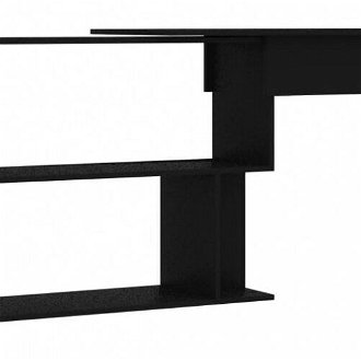 Rohový písací stôl s policami Dekorhome Čierna,Rohový písací stôl s policami Dekorhome Čierna 5