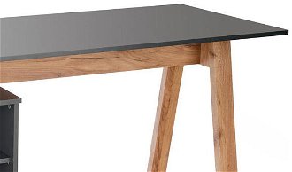 Rohový písací stôl so zásuvkami Sergio XL - antracit / dub wotan 7