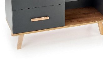 Rohový písací stôl so zásuvkami Sergio XL - antracit / dub wotan 8