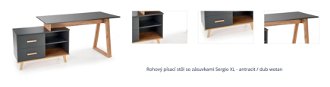 Rohový písací stôl so zásuvkami Sergio XL - antracit / dub wotan 1