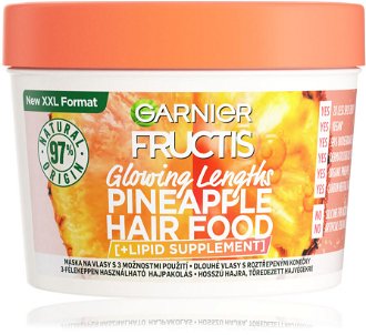 Rozjasňujúca maska pre dlhé vlasy Garnier Fructis Pineapple Hair Food 3 Usages Mask - 400 ml + DARČEK ZADARMO 2