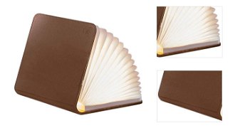 Rozkladacie svetlo "Smart Book" mini, hnedá koža - Gingko 3