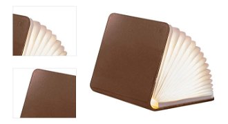 Rozkladacie svetlo "Smart Book" mini, hnedá koža - Gingko 4