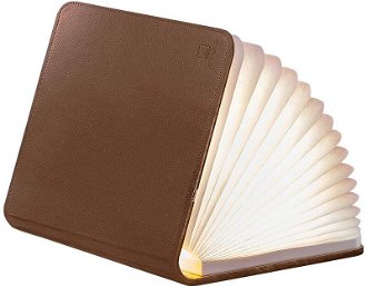 Rozkladacie svetlo "Smart Book" mini, hnedá koža - Gingko 2