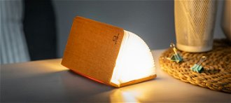 Rozkladacie svetlo "Smart Book" mini, oranžová látka - Gingko 2