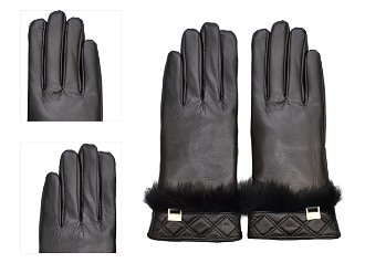 Rukavice Semiline Semiline_Women_Leather_Antibacterial_Gloves_P8208_Black 4
